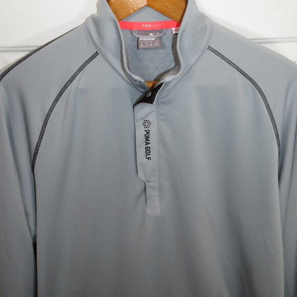 Puma Golf 1/4 Zip Popover PWR Warm Performance Men's Size XL Gray/Black Logo She - Picture 6 of 6